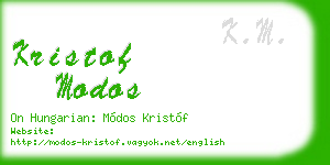 kristof modos business card