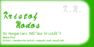 kristof modos business card